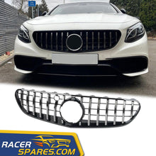 RacerSpares GT Chrome Front Grill Grille For Mercedes Benz W217 S-CLASS Coupe 2014-2017 Chrome/Black