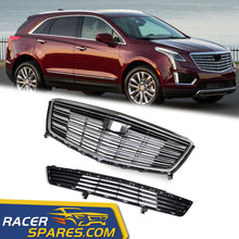 RacerSpares Front Bumper Grill Upper + Lower Radiator Grille for Cadillac Xt5 2016-2019