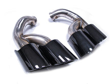 Black Exhaust Tips For Porsche Cayenne V6 Long Pipe 2014-2017