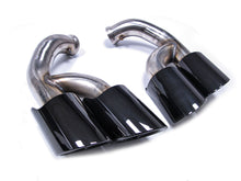 Black Exhaust Tips For Porsche Cayenne V6 Long Pipe 2014-2017