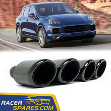 Black Exhaust Tips for Porsche Cayenne 92A V8 Short Pipe 2011-2014