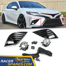 RacerSpares Fog Lamp Bezel Cover + Clear Fog Light Lens Kit For Toyota Camry SE XSE 2018 2019 2020 2021