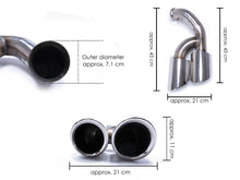 Rear Siver Exhaust Tips For Porsche Cayenne V6 Long Pipe 2014-2017