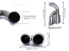 Rear Siver Exhaust Tips For Porsche Cayenne V6 Long Pipe 2014-2017