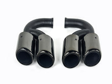 Black Exhaust Tips for Porsche Cayenne 92A V8 Short Pipe 2011-2014