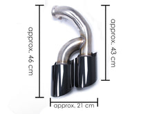 Black Exhaust Tips For Porsche Cayenne V6 Long Pipe 2014-2017