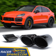 Black Rear Exhaust Tips for Porsche Cayenne 2019-2023