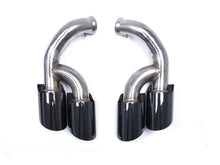 Black Exhaust Tips For Porsche Cayenne V6 Long Pipe 2014-2017