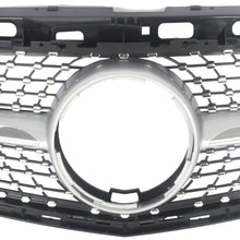 RacerSpares Chrome Diamond Front Bumper Grill Grille For Mercedes Benz W212 E-CLASS Facelift Sedan 2014-2016 w/o camera