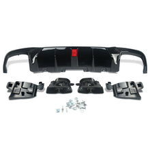 RacerSpares Brabus Style Rear Diffuser + Exhaust Muffler Tips w/ LED Light For Mercedes GLE GLS W166 X166 2016 2017 2018