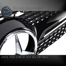RacerSpares Diamond Grill Front Bumper Grille Fit Mercedes-Benz X204 GLK Facelift LCI 2013 2014 2015 Black Chrome