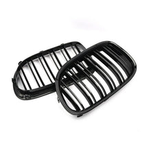 RacerSpares Gloss Black Dual Slats Front Kidney Grille Grill For BMW 7 Series F01 F02 740i 750i 760i 2009-2015