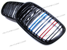 RacerSpares M-Color Glossy Black Front Kidney Grill Grille Dual Slats for BMW E70 X5 E71 X6 2007-2013 fg103