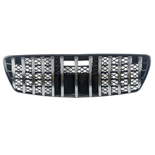 RacerSpares GTR Style Front Bumper Grill Grille For Mercedes Benz W211 E-Class 2003-2006 w/o Camera Chrome/Black