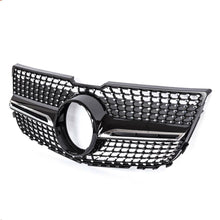 RacerSpares Diamond Grill Front Bumper Grille Fit Mercedes-Benz X204 GLK Facelift LCI 2013 2014 2015 Black Chrome