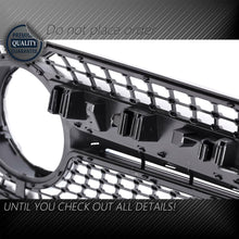 RacerSpares Diamond Grill Front Bumper Grille Fit Mercedes-Benz X204 GLK Facelift LCI 2013 2014 2015 Black Chrome