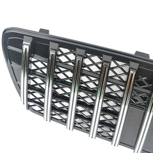 RacerSpares GTR Style Front Bumper Grill Grille For Mercedes Benz W211 E-Class 2003-2006 w/o Camera Chrome/Black