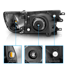 RacerSpares Black Glass Headlight + Corner Light Pair For Toyota 4Runner w/ Bulb 1996 1997 1998