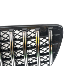 RacerSpares GTR Style Front Bumper Grill Grille For Mercedes Benz W211 E-Class 2003-2006 w/o Camera Chrome/Black