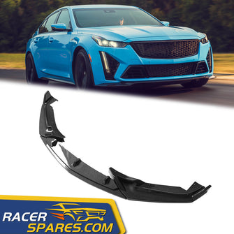 RacerSpares Carbon Fiber Style Front Lip Spoiler Splitter For Cadillac CT5 2020-2023