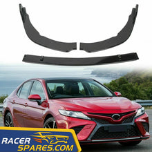 RacerSpares Glossy Black Front Bumper Lip Spoiler Splitter For Toyota Camry 2018-2022