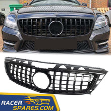 For 2011-2014 Mercedes Benz CLS W218 Pre-Facelift GTR Style Front Bumper Grille Grill w/o Camera ALL BLACK