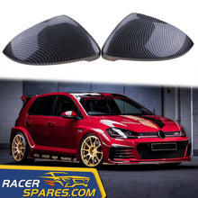 Carbon Fiber Look Mirror Cover Caps Replacement for VW Golf MK7 MK7.5 GTI R TSI TDI 2015-2020