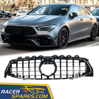 RacerSpares GT-R Front Bumper Grill Grille Fit Mercedes Benz C118 W118 CLA 2020-ON All Black