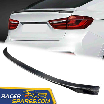 RacerSpares Real Carbon Fiber Rear Trunk Spoiler Wing for 2015-2019 BMW F16 X6