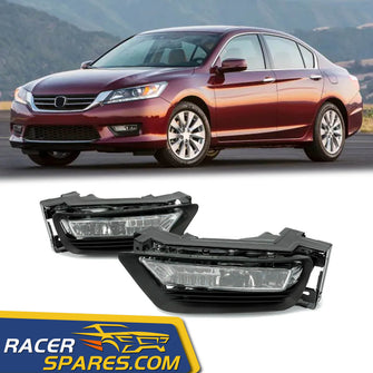 RacerSpares Replacement Fog Lights+Switch Left+Right For Honda Accord Sedan 4Dr 2013 2014 2015