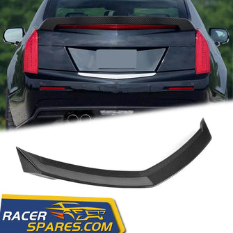 RacerSpares Carbon Fiber Rear Trunk Spoiler Wing for Cadillac ATS V Sedan 2016-2019