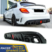 RacerSpares Rear Diffuser Black Muffler Tips for Mercedes Benz W205 Sedan S205 C300 C450 C43 AMG Sport Bumper di8