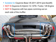 Matte Black Exhaust Tips for Porsche 958 Cayenne 92A V6 Long Pipe 2011-2014