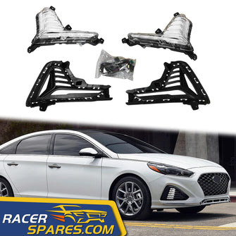 For 2018 2019 Hyundai Sonata LED Fog Lights DRL Lamps Cover Bezels 4p Left Right