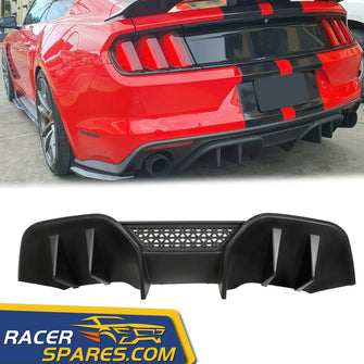 RacerSpares Rear Bumper Lip Diffuser Lower Valance For 2015-2017 Ford Mustang R-Spec V2