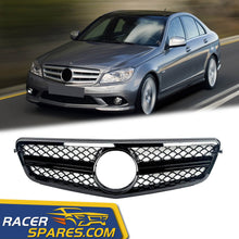 RacerSpares AMG Style Front Bumper Grille Grill Black For Mercedes Benz W204 C300 C180 C350 C200 2008-2014 w/o Camera