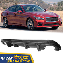 RacerSpares Carbon Fiber Look Rear Diffuser Lip for Infiniti Q50 2014-2017