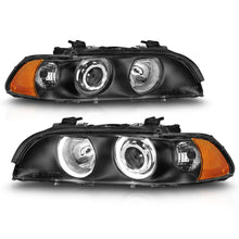 RacerSpares Black Dual Halo Projector Headlights For BMW E39 5-Series 528i/540i 1997-2003