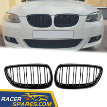 RacerSpares Gloss Black Front Kidney Grill Grille Dual Slats For BMW E92 E93 M3 328i 335i Coupe 2007 2008 2009 2010