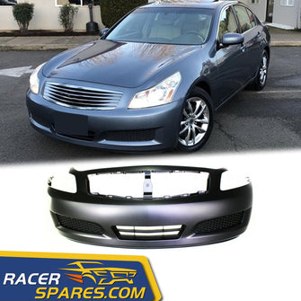 RacerSpares Front Bumper For Infiniti G35 Sedan 2007 2008 G37 Journey 2009 w/o Technology Pkg Exc. Sport Model