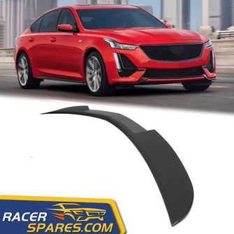 RacerSpares Matte Black Rear Trunk Spoiler Wing For Cadillac Ct5 Sedan 2020-2023