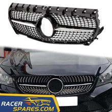 RacerSpares Chrome Diamond Frotnt Grill Grille Black For Mercedes Benz C117 W117 CLA CLA180 200 250 45 AMG 2013-2016 w/o Camera