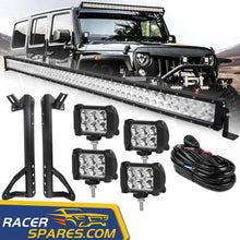 RacerSpares 52" Inches LED Light Bar + 4X 4" Pods+ Mounting Brackets For Jeep Wrangler JK 2007-2017