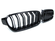 RacerSpares Gloss Black Front Kidney Grill Grille Dual Slats for BMW 3 Series F30 2012-2018 fg42