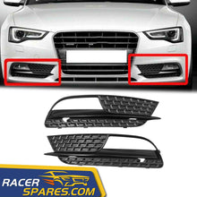 RacerSpares Front Fog Light Grill Covers Bezels For AUDI A5 B8 8T LCI 2013-2016 non S-line