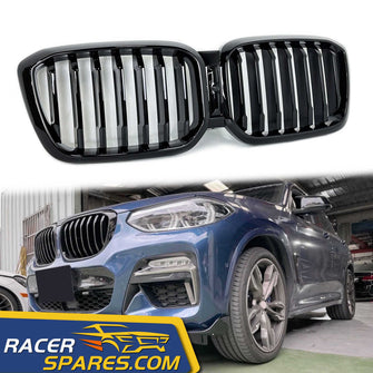 Glossy Black Front Kidney Grille Grill for BMW X3 G01 X4 G02 2022+ w/Camera fg214