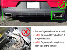 Black Rear Exhaust Tips for Porsche Cayenne 2019-2023