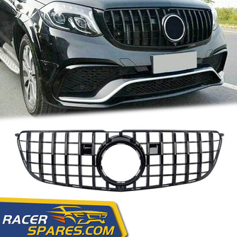 GT R Style Front Grille For Mercedes-Benz X166 GLS-CLASS 2016-2019 ALL Black