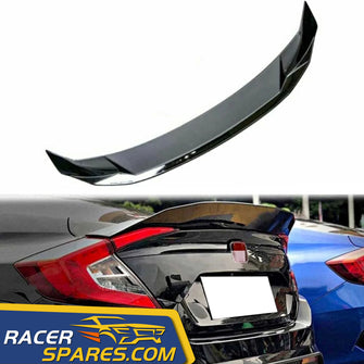 RacerSpares Glossy Black Rear Trunk Spoiler Wing for HONDA CIVIC Sedan 2016-2021