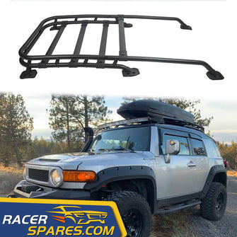 RacerSpares Factory Style Aluminum Roof Rack Rail Top Cargo For Toyota FJ Cruiser 2007-2014